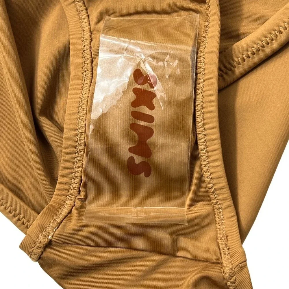 SKIMS Swim Long‎ Sleeve One Piece Almond Womens 4X